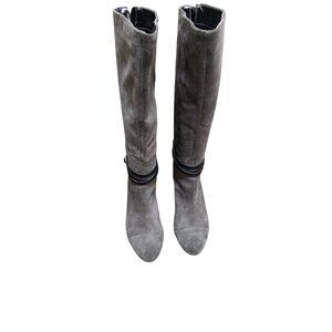 Julianne Hough For Sole Society Nila Women's 8.5BGray Knee-High Suede Wedge Boot